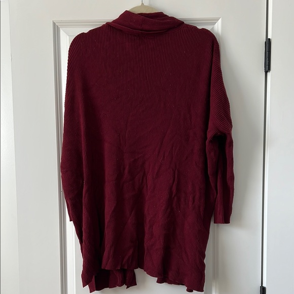 Women's Burgundy Sweater Cardigan - Picture 4 of 4